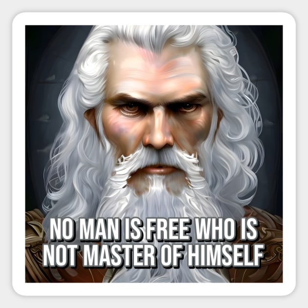 No man is free who is not master of himself Sticker by animegirlnft